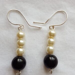 Pink Seed Beads Hanging Wire Earrings