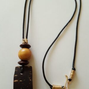 Handmade Necklace  with Coconut Shell Pendant