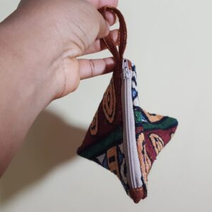 Abstract Brown African Print, Triangle Purse
