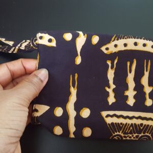 Dark Brown African Print Fabric Purse