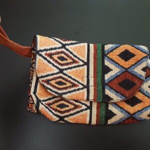 Dark Brown Abstract African Print Pouch