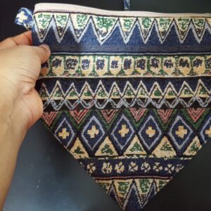 Pyramid Bottom Shaped Abstract Print Cross Body Bag