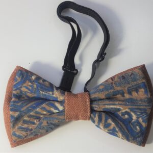 Abstract African Print Tan, Blue and a hint of White African Print Adjustable Bow-tie