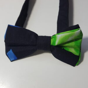 Multiprint (Blue, Green, Black) African Print Bow-Tie