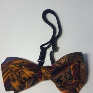 Multicolored Abstract Pattern (Brown and Gold Highlights) Adjustable Bow-tie