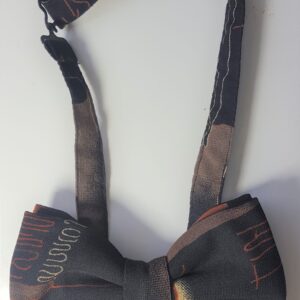 Black , Brown and Cream Abstract African Print Adjustable Bow-tie