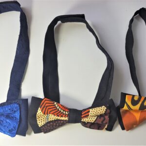 Mixed African Print And Plain Blue Bundle Bow-tie Set