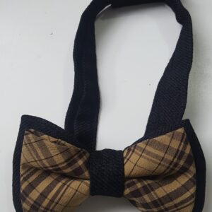Black and Black and Tan Checkered Bow-tie