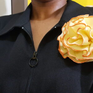 Lemmon and Orange Rosette Broach