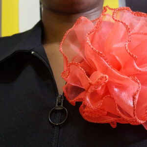 Stylish Orange Rosette Broach