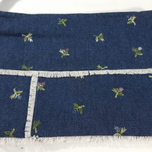 A Dark Blue Large Denim Pouch - With Hand Strap