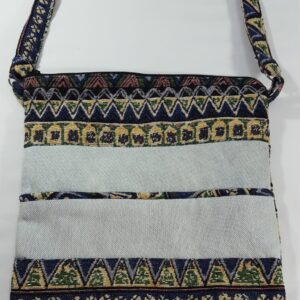 A Denim Blue African Print Crossbody Bag - Excellent Bag For Running Errands