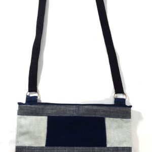 A Dark-Denim Box and Abstract Pattern Bag