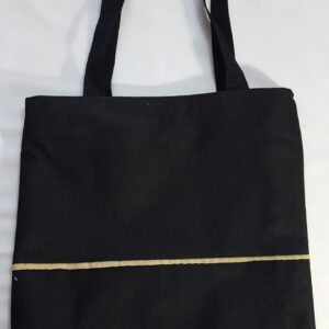 20231022_094921 Black Tote Bag With Double Zipper Head