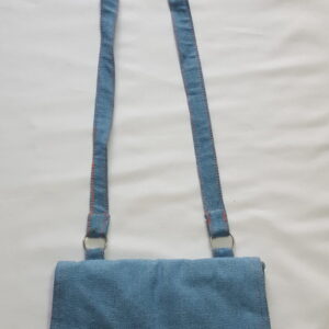 20231117_114411 Crossbody Blue Denim Bag With Quilt Patter-stitch Front