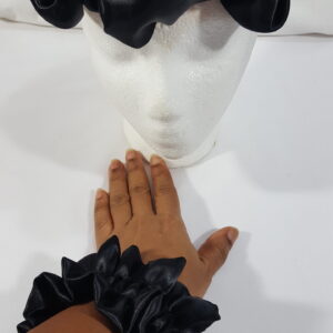 Black Handmade Headband and Matching Scrunchie Set