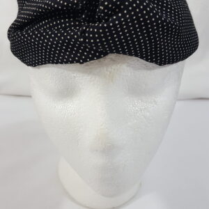 Handmade Black and White Polka dot Headband With Decorative Twist at front