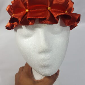 Bright Orange Headband With Decorative Pearls